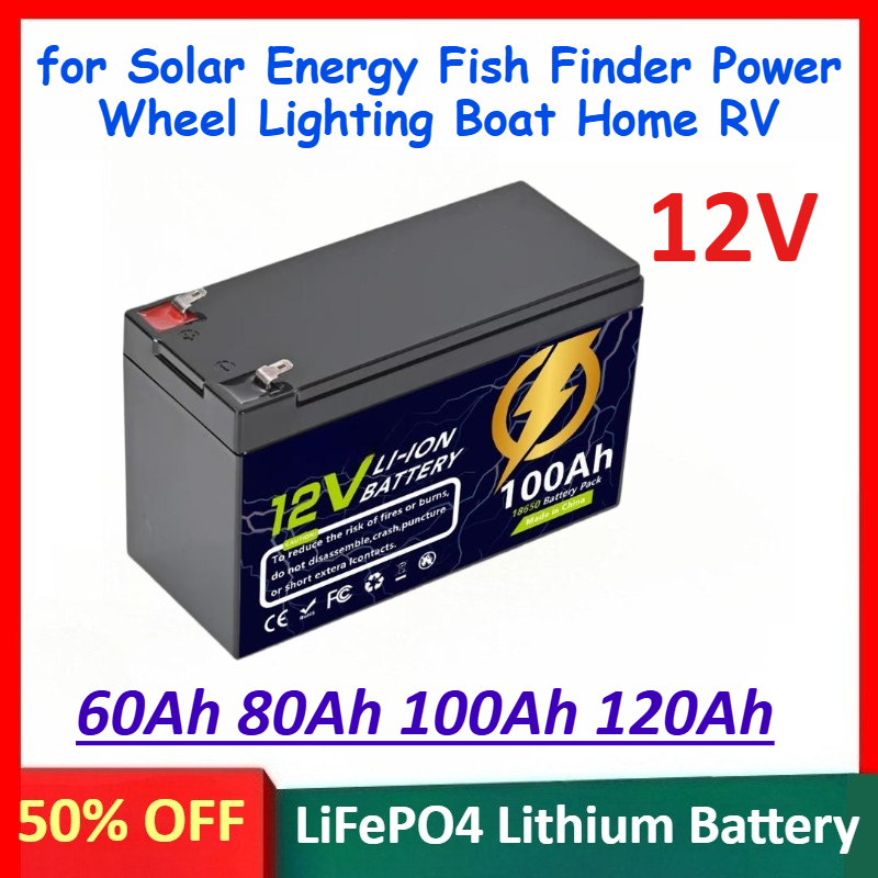 Renewable Energy Source - Batería recargable LiFePO4 de 12 V,