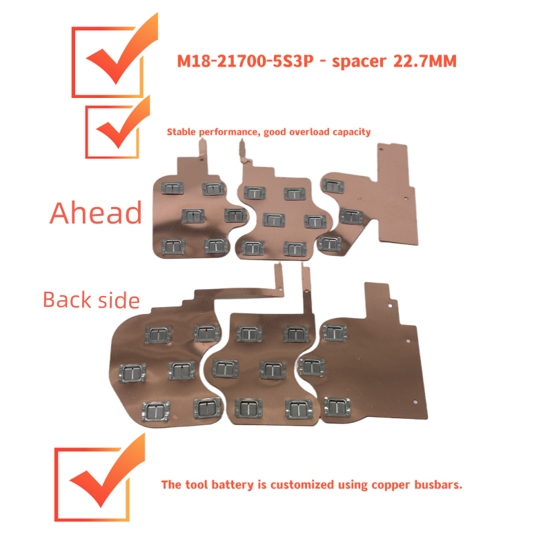 Bus Bar Copper - 21700-5S3P M18 Tiras de cobre de