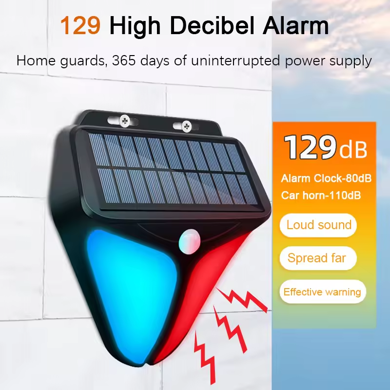 Waterproof Junction Box Solar - Alarma Solar Exterior con Luz, 4
