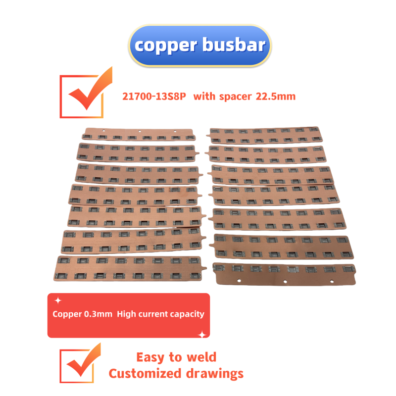 Bus Bar Copper - Barra Colectora de Cobre 21700-13S8P para